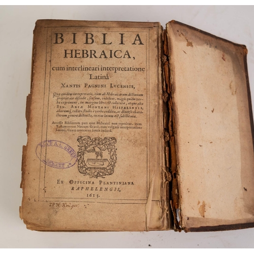 35 - Xantis Pagnini SANTES PAGNINI - Biblia Hebraica (Hebrew), Ex Officina Plantiniana Raphelengii 1613. ... 