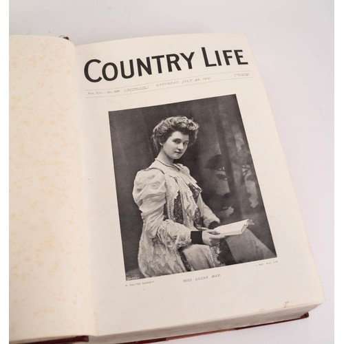 37 - COUNTRY LIFE magazine Vol 18, July to December 1905 (issue 444 to issue 469), large folio size bound... 