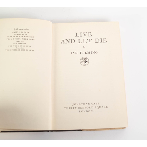 52 - IAN FLEMING - Live and Let Die, pub Jonathan Cape, rpt 1960, with unpriced clipped dustjacket 15s ne... 