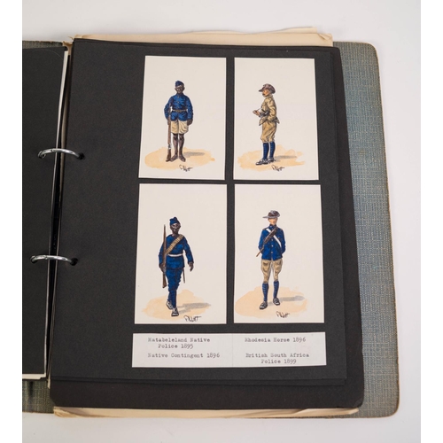 64 - PETER ABBOTT - An original MANUSCRIPT book titled, Military Uniforms of Africa. Presents as a ring b... 