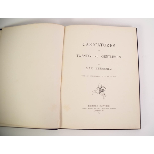 82 - MAX BEERBOHM - Caricatures of Twenty-Five Gentlemen, pub Leonard Smithers London W 1896. First Editi... 