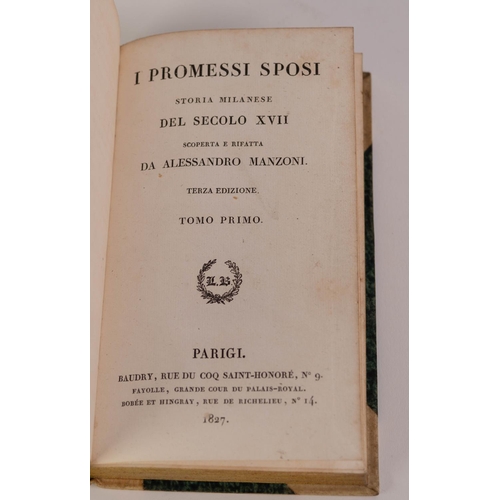 86 - Da Alessandro Manzoni - I Promessi Sposi, Storia Milanese Del Secolo xvii, 3rd Edition 1827, Parigi.... 