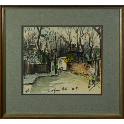 339 - UNATRIBUTED (TWENTIETH CENTURY) WATERCOLOUR DRAWING ‘Campden Hill. W.8’ Signed and titled 8 ¼” x 9 ½... 