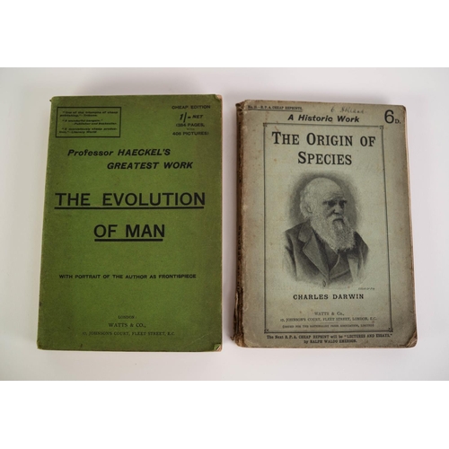 97 - NATURAL HISTORY. Charles Darwin - The Origins of Species, pub Watts & Co 1903, pb. This is numbe... 