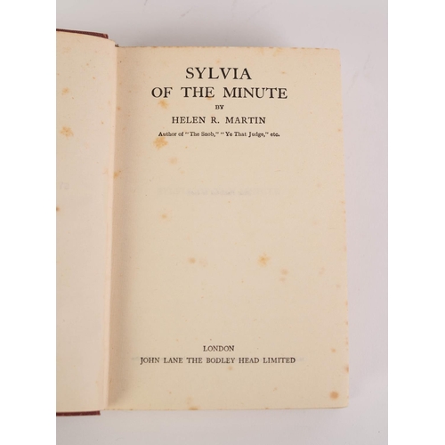 105 - FEMINIST ROMANCE. R Martin - Sylvia of the Minute, pub John Lane Bodley Head 1927, 1st UK Ed, with d... 