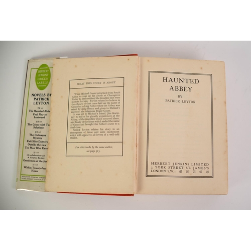 111 - SUPERNATURAL FICTION. Patrick Leyton - Haunted Abbey, pub Herbert Jenkins 1936 1st/1st, 312pp + publ... 