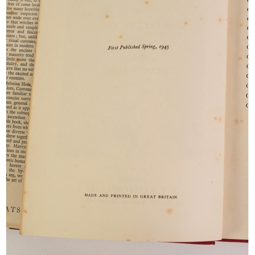 119 - WITCHCRAFT FOLK-LORE. Christina Hole - Witchcraft in England, pub Batsford, first published 1945, il... 