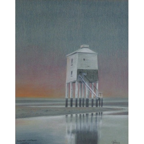 343 - J.B. PERRY (TWENTIETH CENTURY) PASTEL DRAWING‘Burnham Lighthouse, Somerset’ Signed and titled 10 ¼” ... 