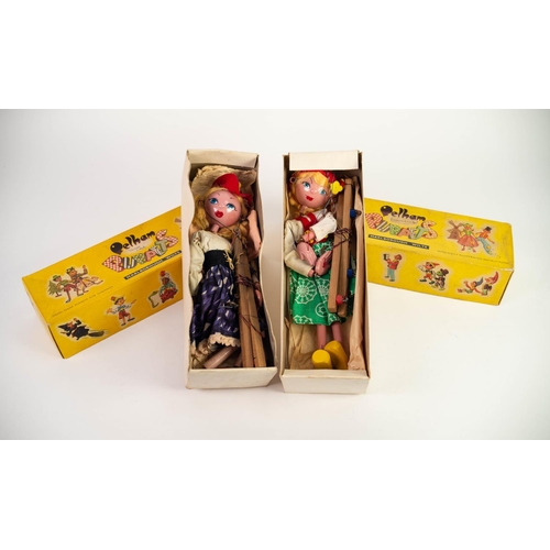 39 - TWO BOXED PELHAM PUPPETS 'Tyrolean Girl' and Dutch Girl', in little used condition, the boxes pictor... 