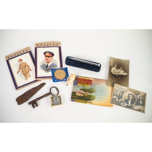 180 - SMALL MIXED LOT OF COLLECTABLES, to include: TWO ‘PUZZLES’ PACKETS, ‘AIR CHIEF MARSHALL SIR CYRIL NE... 