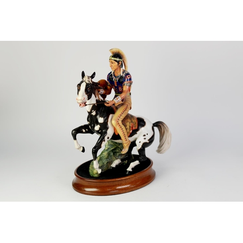 26 - IMPRESSIVE ROYAL DOULTON LIMITED EDITION EQUESTRIAN GROUP ‘INDIAN BRAVE’, HN2376, 15” (38.1cm) high,... 