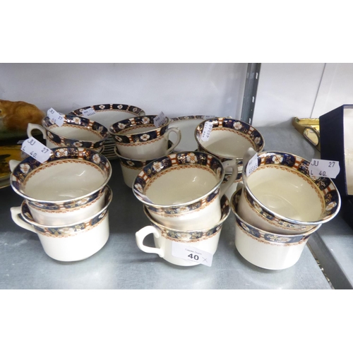 40 - WOODS WARE ‘BALMORAL’ CHINA TEA SERVICE FOR TWELVE PERSONS, 27 PIECES, (ONE SAUCER MISSING)