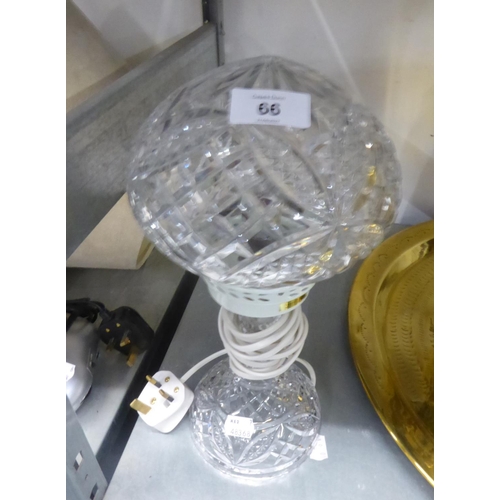 66 - CUT GLASS TABLE LAMP AND GLOBE SHADE