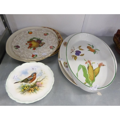 71 - VARIOUS COLLECTORS PLATES (10) AND SERVING DISHES