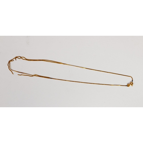 377 - 9ct GOLD FINE CHAIN NECKLACE, 2.1gms (as found)