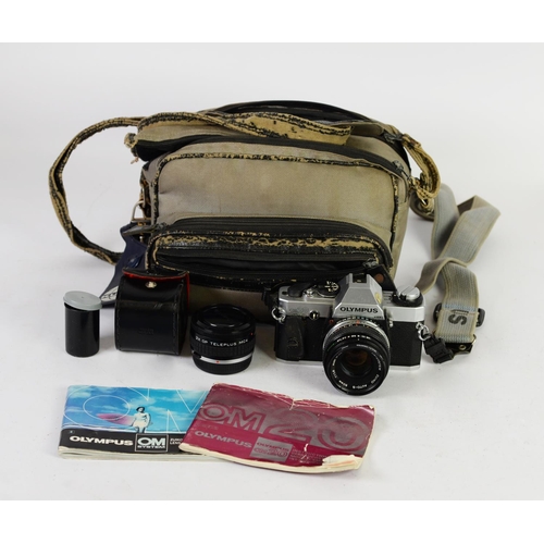 45 - OLYMPUS OM20 - 35mm SLR ROLL FILM CAMERA, with Olympus OM system Zuiko Auto S 50mm 1:1.8 LENS togeth... 