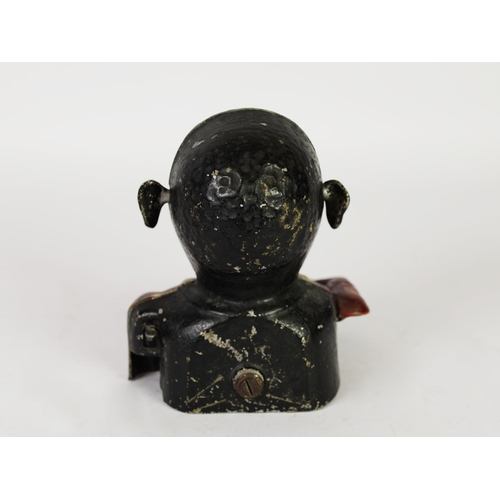 263 - EARLY 20th CENTURY JOLLY CAST ALLOY MONEY BANK, the base grill marked Starkies Patent, approximately... 