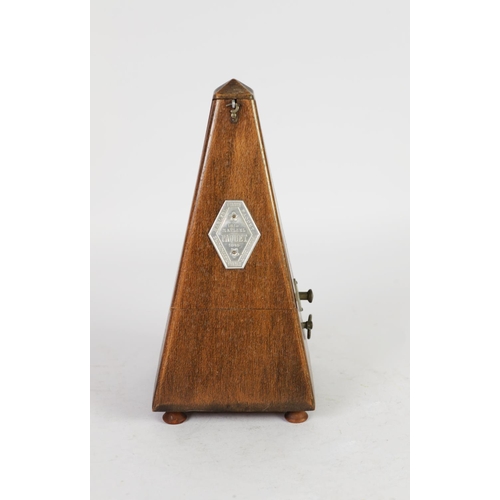 332 - 20th CENTURY FRENCH WOODEN CASED METRONOME labelled MAELZEL PAQUET