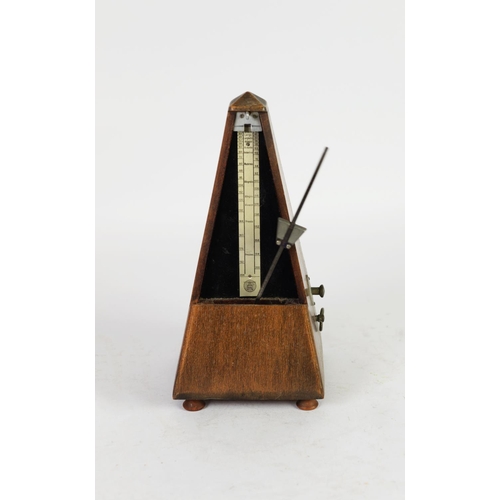 332 - 20th CENTURY FRENCH WOODEN CASED METRONOME labelled MAELZEL PAQUET