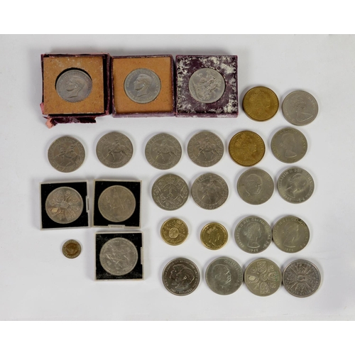 1 - 21 FESTIVAL OF BRITAIN 1951, CHURCHILL and LATER CROWNS, THREE TWO POUND COINS AND A NOMINAL VALUE F... 