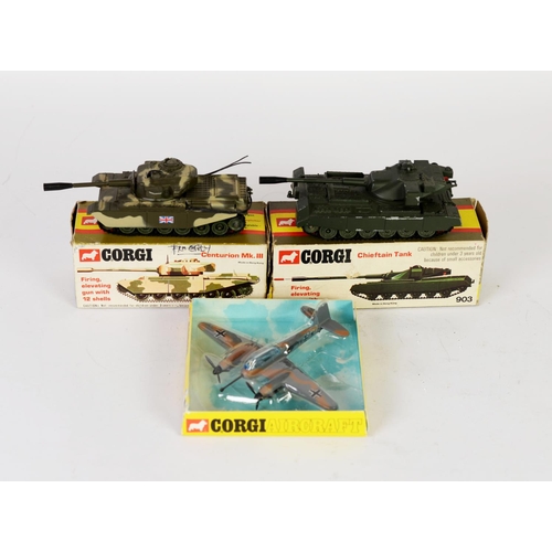 167 - CORGI BOXED DIE CAST METAL MESSERSCHMITT M.E. 410 MILITARY AIRCRAFT model No. 1311, mint blister pac... 