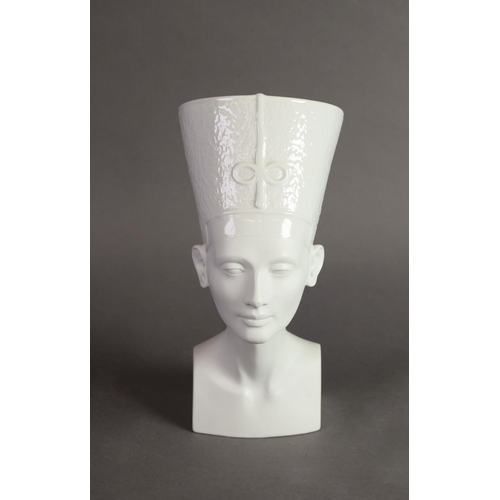 275 - ROSENTHAL, GERMANY, PARTLY GLAZED BISQUE PORCELAIN HEAD OF NEFERTITI, 11 1/4in (28.5cm) high (c/r go... 