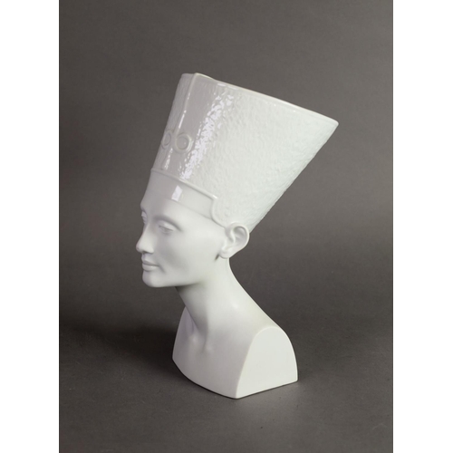 275 - ROSENTHAL, GERMANY, PARTLY GLAZED BISQUE PORCELAIN HEAD OF NEFERTITI, 11 1/4in (28.5cm) high (c/r go... 