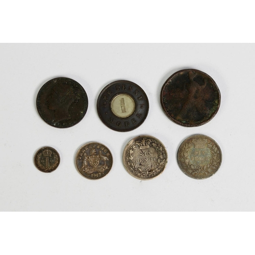 4 - EDWARD VII SILVER MAUNDY COIN 1906; Queen Victoria silver and copper One Model Penny; probably Georg... 