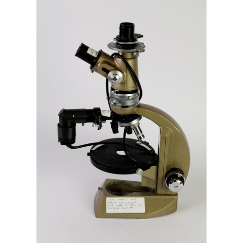 68 - VICKERS M72c SERIES MONOCULAR POLARIZING MICROSCOPE, with two objective lenses fitted, 17 1/4