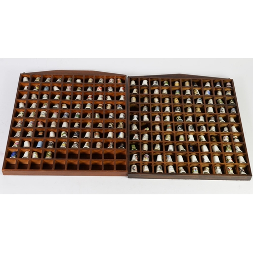 315 - TWO STAINED WOOD OPEN FRONT PIGEON HOLE TYPE MURAL DISPLAY RACKS, containing COLLECTION OF 184 COLLE... 