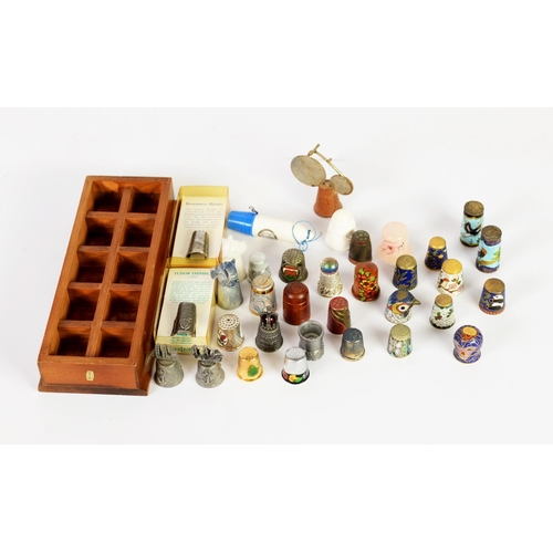 316 - LOOSE COLLECTION  OF APPROX 110 NON-CERAMIC COLLECTORS THIMBLES includes; 13 cloisonne examples, one... 