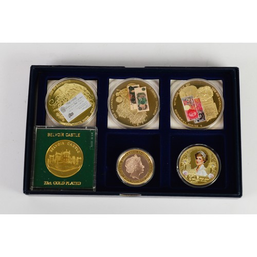 19 - LONDON MINT OFFICE, GILT BRONZE COMMEMORATIVE MEDALLION, Sir Winston Churchill - Blood toil tears &a... 