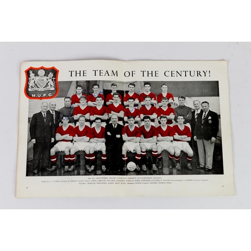 125 - MANCHESTER UNITED RED DEVILS SOUVENIR BOOKLET REGARDING SEASON 1957-7 with numerous related signatur... 