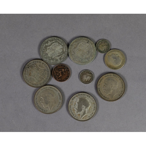 11 - SELECTION OF VICTORIAN AND LATER PRE-DECIMAL COPPER AND SILVER COINAGE, to include 6 George V silver... 