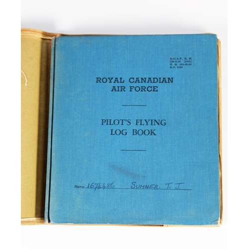 31 - ROYAL CANADIAN AIR FORCE - PILOTS FLYING LOG BOOK, for No 1674486, Sumner T.J., who commenced traini... 