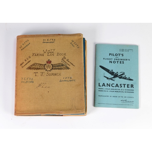 31 - ROYAL CANADIAN AIR FORCE - PILOTS FLYING LOG BOOK, for No 1674486, Sumner T.J., who commenced traini... 