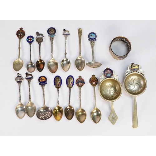 200 - PAIR OF SILVER AND ENAMEL SPOONS RELATING TO THE BRITISH EMPIRE EXHIBITION WEMBLEY 1924 together wit... 