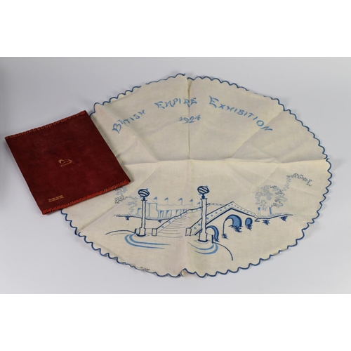 214 - MISCELLANEOUS ITEMS RELATING TO THE BRITISH EMPIRE EXHIBITION WEMBLEY 1924, to include a small suede... 