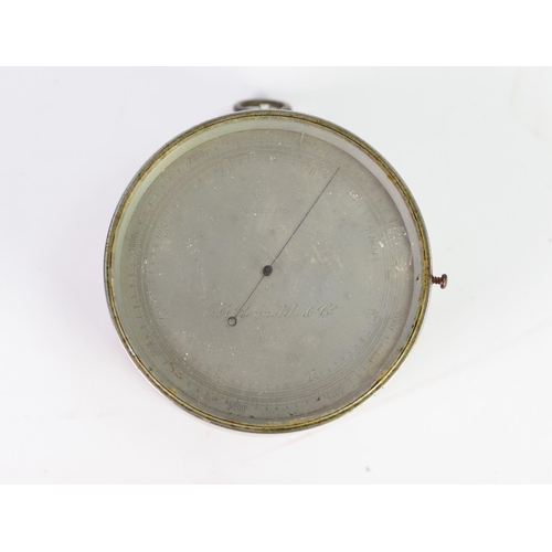 58 - T.A. REYNOLDS WALL MOUNTED COMPENSATED BAROMETER, with silvered dial, 4 ½” (11.4cm) diameter