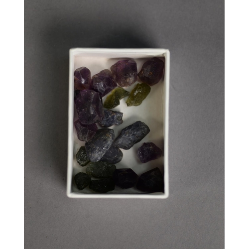 429 - Case and a box containing LOOSE SEMI-PRECIOUS STONES