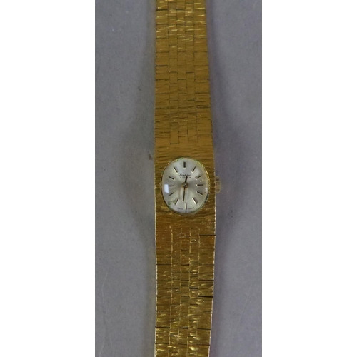 481 - LADY'S BENTINA STAR, SWISS GOLD PLATED BRACELET WATCH with mechanical movement, small silvered oval ... 