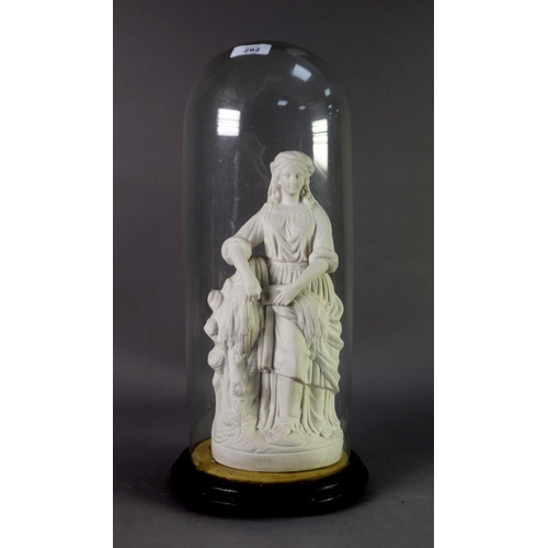 292 - VICTORIAN PARIAN FIGURE 'CERES' holding a stook of corn, 13