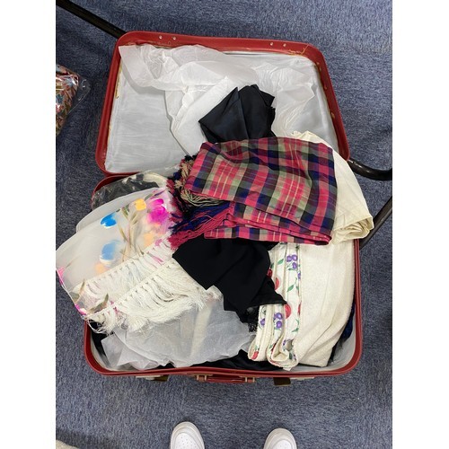 359 - TWO SUITCASES CONTAINING LADY'S VINTAGE COSTUME including shawls