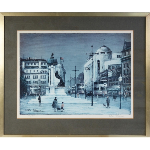 19 - ARTHUR DELANEY (1927-1987) ARTIST SIGNED LIMITED EDITION COLOUR PRINTPiccadilly, Manchester, (89/500... 