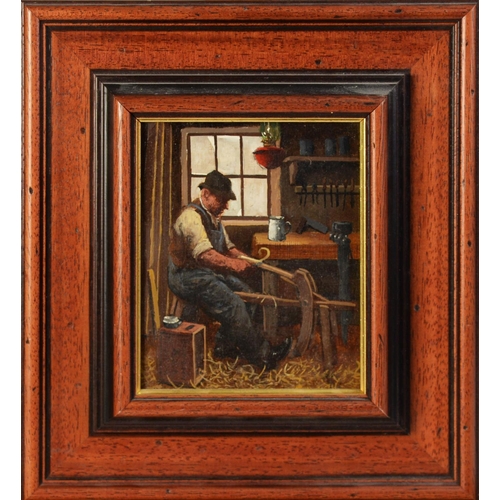 2 - JIM ANDREWS (TWENTIETH CENTURY)OIL ON BOARD‘The Carpenter’ Attributed, titled and dated 1994 verso 5... 