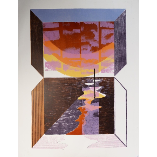 59 - NORMAN JAQUES (1922-2014) TWO LIMITED EDITION COLOUR PRINTS‘Landscape with Lake’, (3/20) Signed 23 ½... 