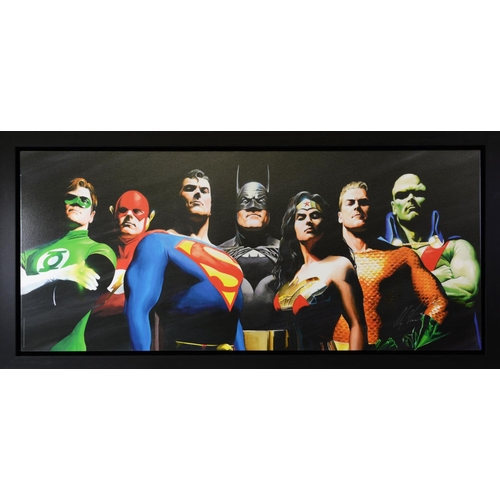 196 - ALEX ROSS (b.1970) FOR DC COMICS ARTIST SIGNED LIMITED EDITION COLOUR PRINT‘Original Seven’, (114/19... 