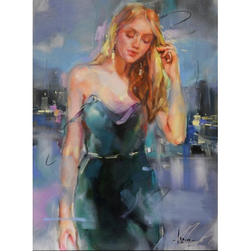 193 - ANNA RAZUMOVSKAYA (MODERN) MIXED MEDIA ON CANVAS‘How I knew’ Signed, titled to gallery label and wit... 