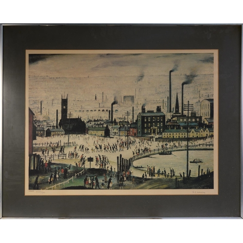 85 - LAURENCE STEPHEN LOWRY (1887-1976) ARTIST SIGNED LIMITED EDITION COLOUR LITHOGRAPH‘An Industrial Tow... 