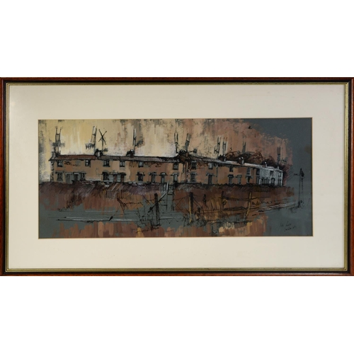 82 - IVOR LEWIS (TWENTIETH CENTURY) PEN AND GOUACHE‘Coniston Cottages’ Signed and dated (19)62 11 ¼” x 26... 